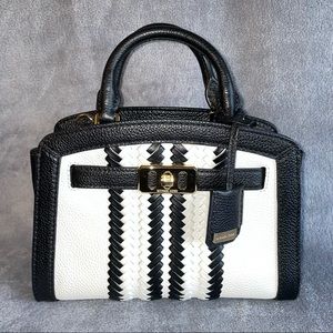 Micheal Kors Mini Black and White Braided Crossbody Purse